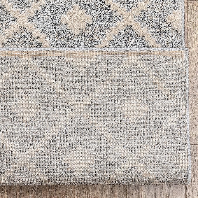 Well Woven Custom Size Runner - Choose Your Length - Ainsley Grey Diamond Trellis Geometric Tribal - 31 Inches Wide x 24 Feet Long Runner (31" x 24' Runner) Rug
