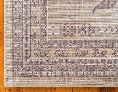 Unique Loom Taftan Collection Border Geometric Tribal Inspired Design Area Rug (7' 0 x 10' 0 Rectangular, Gold/ Gray)