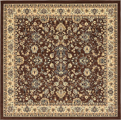 Unique Loom Sialk Hill Collection Area Rug - Washington (7' 10" Square Brown/Black)