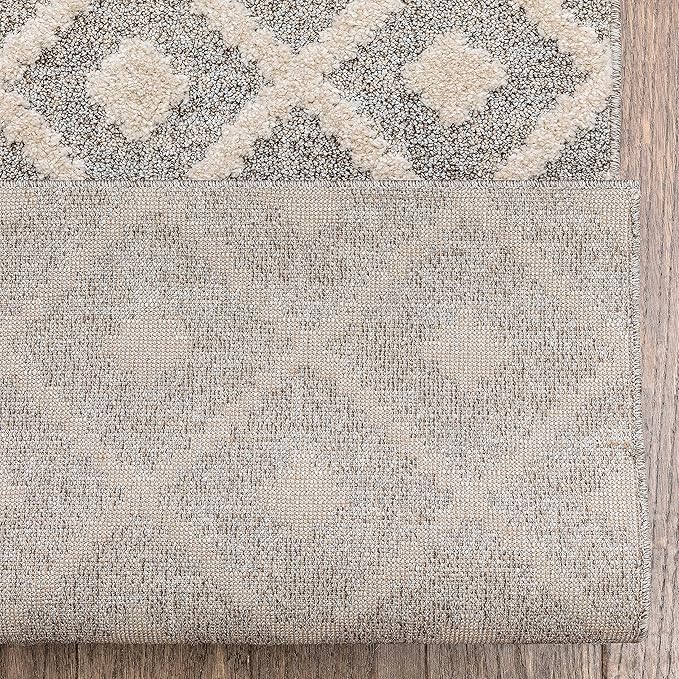 Well Woven Custom Size Hallway Stair Runner - Choose Your Length - Ainsley Ivory Diamond Trellis Geometric Tribal - 31 Inches Wide x 18 Feet Long Runner (31" x 18' Runner) Rug