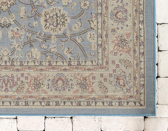 Unique Loom Sialk Hill Collection Area Rug - Washington (2' 2" x 3' 1" Rectangle Light Blue/Navy Blue)