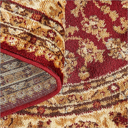 Unique Loom Voyage Collection Traditional Oriental Classic Intricate Design Area Rug (4' 0 x 6' 0 Oval, Red/Gold)