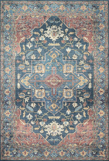Loloi II Skye Collection SKY-08 Denim/Brick 7'-6" x 9'-6" Area Rug