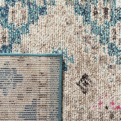 SAFAVIEH Madison Collection Area Rug - 5' x 7', Dark Blue & Yellow, Transitional Design, Slip Resistant & Stain Resistant, Ideal for High Traffic Areas in Living Room, Bedroom & Dining Room