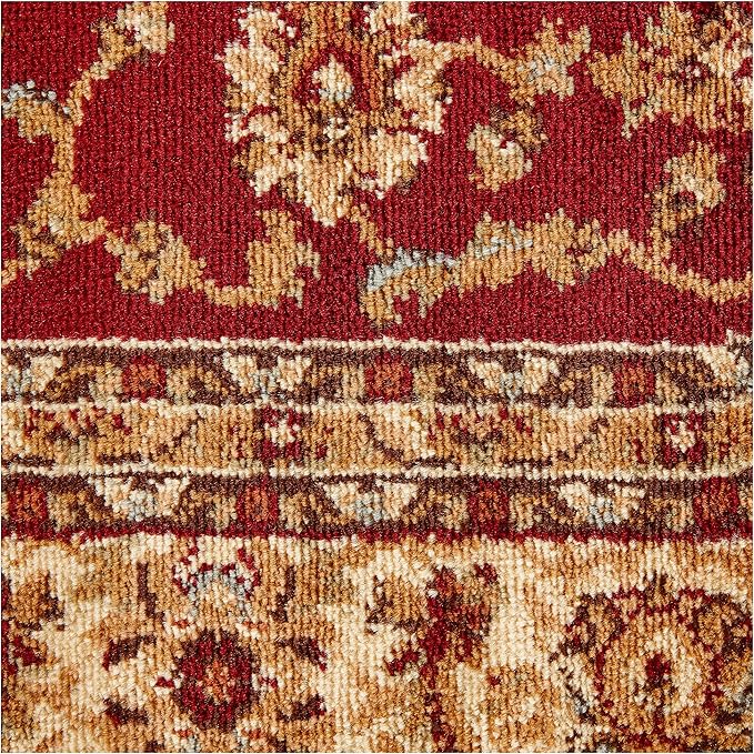 Unique Loom Voyage Collection Traditional Oriental Classic Intricate Design Area Rug (4' 0 x 6' 0 Oval, Red/Gold)